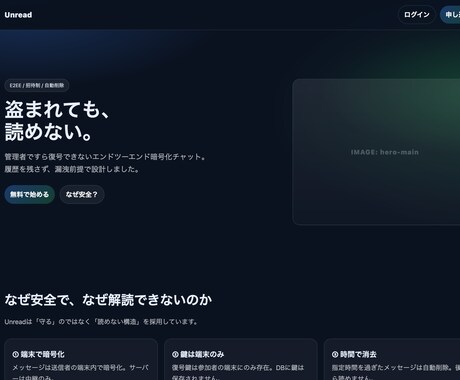 暗号化チャット Unread導入をサポートします 安全なチームチャット導入を支援します イメージ1