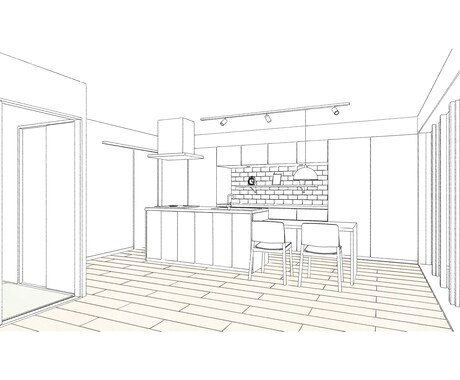 建築デザイナーがおしゃれな手書き風パース作成します BIMによる3次元データで正確な寸法・サイズ感で表現します。 イメージ1