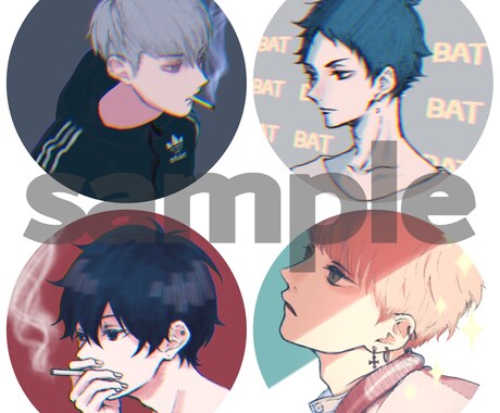 アイコン作成いたします ⭕️版権・創作大歓迎！様々な絵柄・塗り方選べます♪ イメージ1