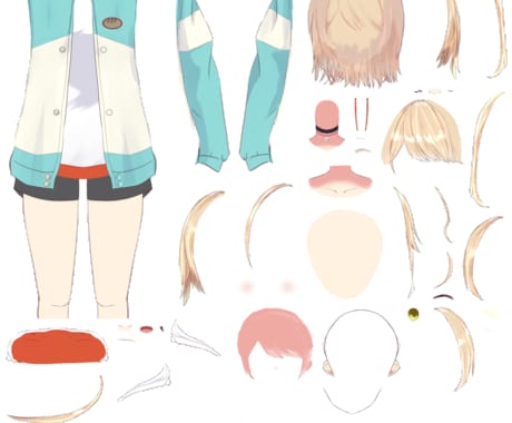 イラストをLive2Dに最適化なパーツ分けをします Live2DのVtuberモデル制作の実績あり。 イメージ1