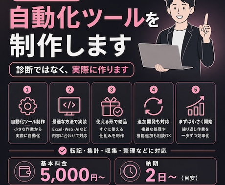 面倒なPC作業を自動化するツールを作ります イメージ1