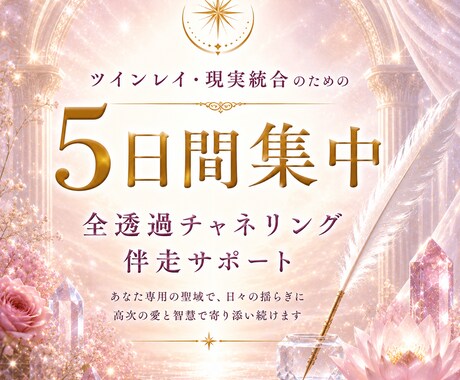 5日間✨ツインレイ・現実統合へ伴走サポートします 【5日間集中】ツインレイ・現実統合へチャネリング伴走サポート イメージ1