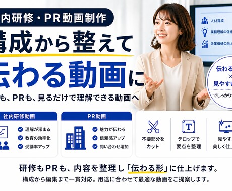 構成から整える動画制作｜伝わる動画に仕上げます 社内研修・PR動画制作｜伝わる”にこだわった動画制作 イメージ2