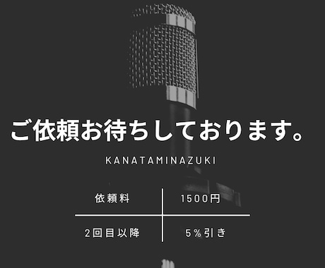 ガチ声優がナレーション等多数‼️幅広く提供致します 現在、表示価格より格安で受付中‼️最短当日納品可能です‼️ イメージ2