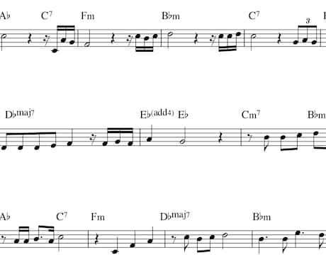 メロディ譜やTAB譜（移調可）の作成承ります フレーズ、メロディ譜、各楽器パート譜ご希望に応じ作成します！ イメージ2