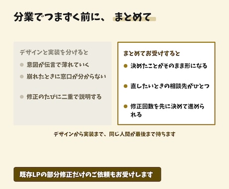デザインから実装までまとめて制作します ランディングページ／デザインと実装を1人で完結／3万円から イメージ2