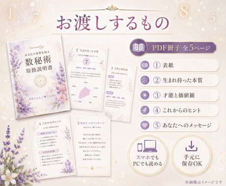 数秘術であなたの本質を取扱説明書にします 「私って、結局どんな人？」生まれ持った本質をまとめます イメージ2