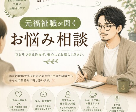 しんどいの言語化手伝います 元支援者だからこそ寄り添えます イメージ1