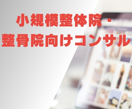 小規模整体院・整骨院向け　コンサルティングします イメージ1