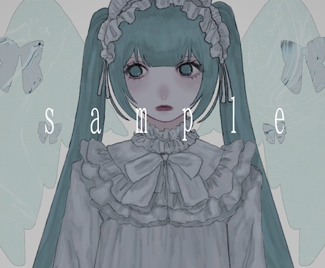 ボカロ・歌ってみたサムネイラスト描きます ダークな雰囲気や彩度低めなイラストが得意です イメージ1