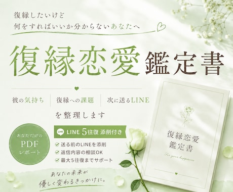 5往復プラン｜復縁恋愛鑑定とLINE添削を行います 相手の気持ち整理から返信文作成まで対応 イメージ1