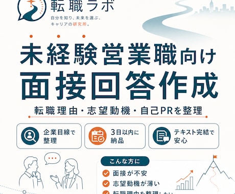 未経験営業職向けに面接回答を一緒に作ります 【企業目線で伝わる回答に整えます！】 イメージ1