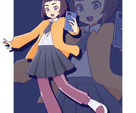 キャラクター立ち絵を制作いたします シンプルな塗りの全身立ち絵です。 イメージ2