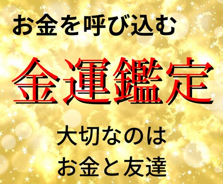金財の予兆を探る！未来の金運鑑定で不安を解消します お金と友達になり不安を解消！未来の金運鑑定で安定と繁栄を実現 イメージ1