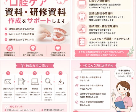 介護施設向け口腔ケア資料・文書作成をサポートします 介護施設での経験を活かし資料作成をサポートします イメージ2
