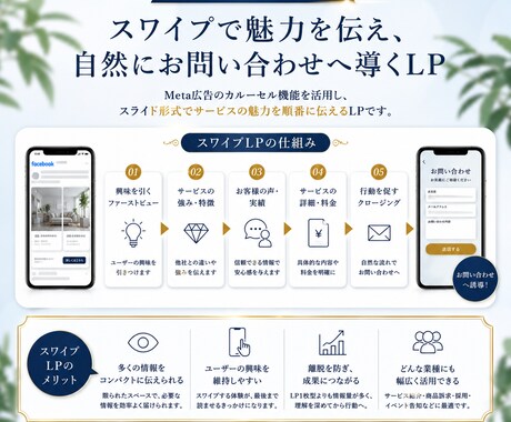 全8枚セット｜売れるスワイプLP画像を制作します メタ・インスタ広告対応／FV〜CTAまで構成設計 イメージ2
