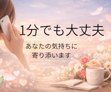 心の悩みを一緒に傾聴します １分でも大丈夫★今すぐお話しきかせてください♪ イメージ1