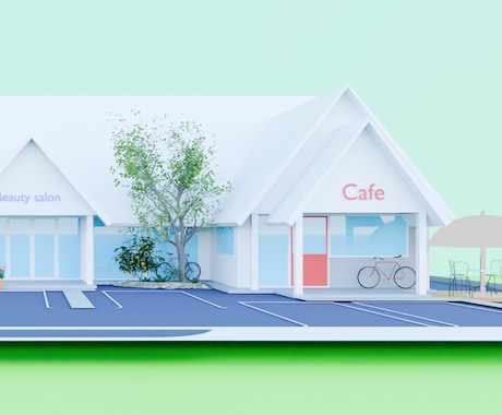 お店の理想を形に！外観の3Dパース作ります ⁠お店の世界観を再現！エントランスや植栽もご提案します。 イメージ1