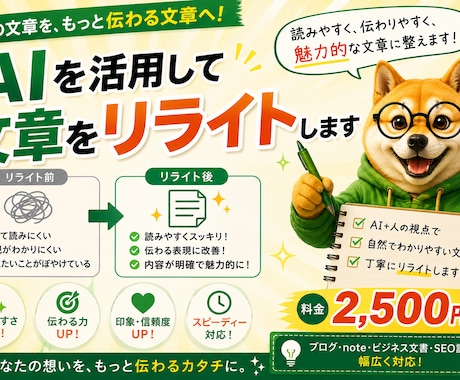 AIを活用して文章をリライトします イメージ1