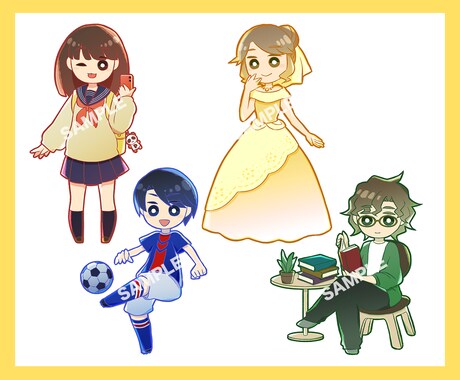 シンプル・かわいいデフォルメイラスト描きます SNSやブログや動画用に。お写真などから描きあげます。 イメージ2