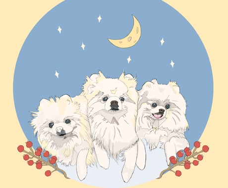 うちの子（ペット）をデジタルイラストにします 犬、猫以外の動物や多頭のイラストもOK！ イメージ2