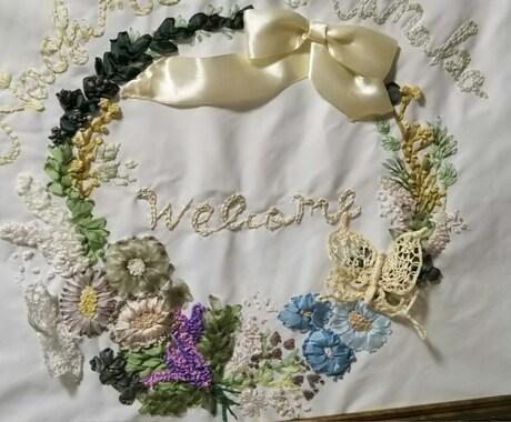 お好きな物に刺繍します 名前、ワンポイントアップリケ、リボン素材で刺すリボン刺繍など イメージ2