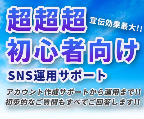超超超初心者のためにSNS運用をサポートします 完全未経験でもSNSマーケティングが始められます! イメージ1