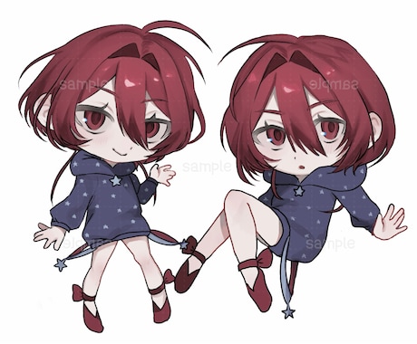 目を引く！ミニキャラ/SDキャラを素早く提供します 低彩度の厚塗り絵柄で周りと差がつくイラストはいかがですか？ イメージ1