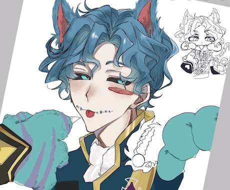 表情豊かかつ、素早くイラスト作成いたします SNS用、1枚絵、アイコン、夢絵など イメージ2
