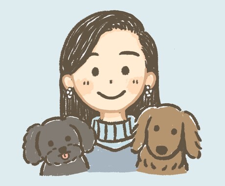動物やペットとの可愛い似顔絵イラストを描きます SNSアイコンやブログ用の似顔絵にいかがですか？ イメージ2