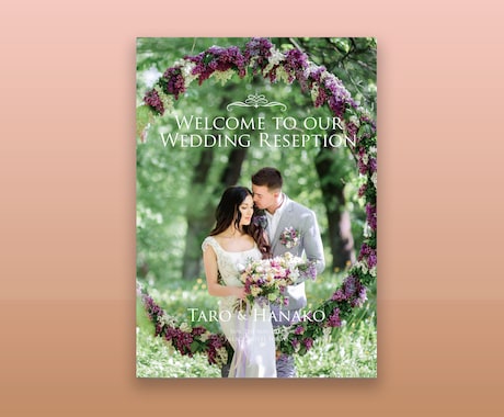 パネル印刷仕様の結婚式ウェルカムボードお届けします 前撮り写真を基にデザイン、パネル仕様にて印刷〜ご納品します イメージ2