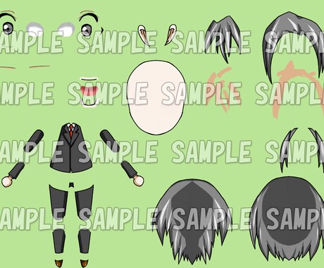 Live2D用パーツ分け済みデータ売ります デフォルメキャラのPSDデータ販売になります イメージ2
