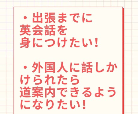 気軽な英会話の練習相手をします 旅行・出張など、目的やレベル・期間に応じてオーダーメイド可 イメージ2