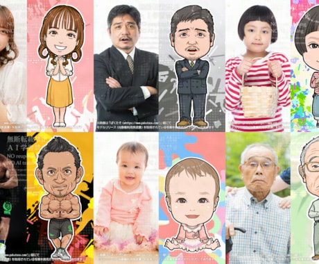 ポップで見やすい似顔絵を作成します プロのイラストレーターによる程良くリアルで見やすい似顔絵です イメージ2