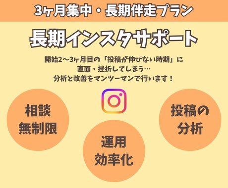 3か月インスタマンツーマン運用コンサルします 「土台作り」から「ファン化」まで！3ヶ月でインスタ運用力を！ イメージ1