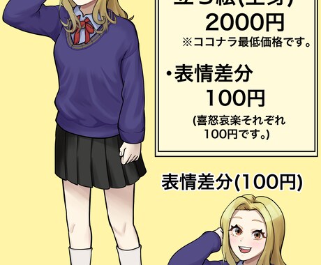 ココナラ最安値でオリジナルの立ち絵を描きます TRPG、配信などにお使いできます。初めての方も是非！ イメージ2