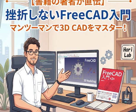 初心者歓迎　挫折しないFreeCAD操作教えます 完全初心者OK！3DプリンタやDIYに使えるCADを伝授 イメージ1