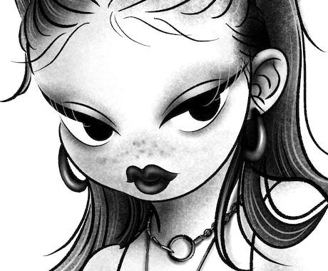 キュートでダークな白黒イラスト描きます イメージ1