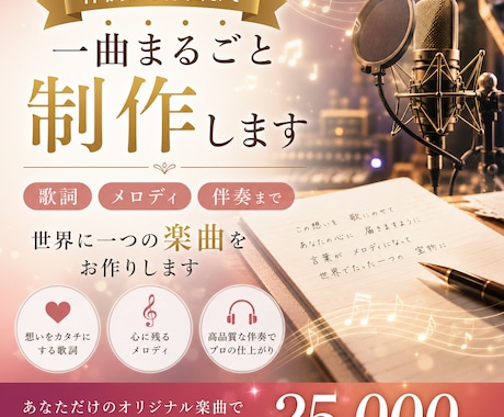 作詞から作曲まで一曲まるごと制作します イメージ1