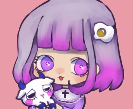 無料有り！ダークな雰囲気のアイコン描きます 女の子。ゆめかわ、やみかわ好きな方にオススメ☆*: イメージ2