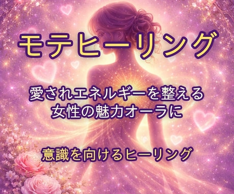 女性の魅力を高めるモテヒーリングを行います 自分らしい魅力に気づくきっかけと自信をサポートします イメージ1