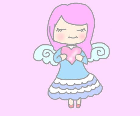目をつぶったほんわかしたイラストを描きます 商用利用可能です。癒しのイラストを描きます。 イメージ1