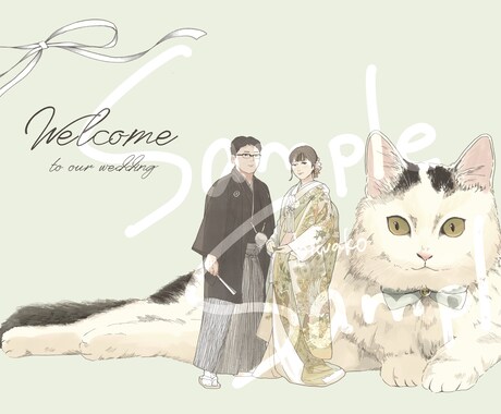 SALE中！結婚式のウェルカムボード作成します “うちの子”も一緒に、世界にひとつのウェルカムボード イメージ2