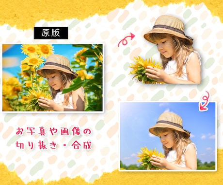 Photoshopを使った作業、お引き受け致します 切り抜き・合成・写真加工・レタッチ・デザイン・配置・etc… イメージ2