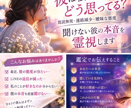 彼は私をどう思ってる？本音を霊視します 連絡が減った・態度が冷たい理由と今後の行動 イメージ1