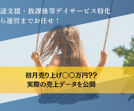 児発・放課後等デイのリアル売上データ公開ます リアルな数字で経営、開業の参考に！ イメージ1