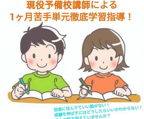 1ヶ月徹底的に苦手単元を学習指導します 現役理系予備校講師のマンツーマン指導！ イメージ1