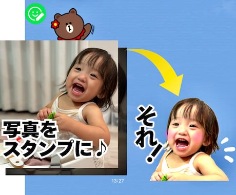 写真を加工してLINEスタンプをつくります お気に入りの写真、好きな言葉を可愛いlineスタンプに♪♪ イメージ2