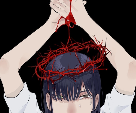 絵柄の幅広くSNS用のアイコン描きます 可愛いから病み系まで幅広く描けます。 イメージ2