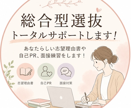 総合型選抜、トータルサポートします あなたらしい志望理由書や自己PR、面接練習をします！ イメージ1